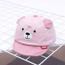 Load image into Gallery viewer, Cartoon Bear Soft Brim Baseball Cap Stripped Summer Baby Hat Baby Boy Sun Caps