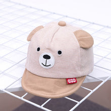 Load image into Gallery viewer, Cartoon Bear Soft Brim Baseball Cap Stripped Summer Baby Hat Baby Boy Sun Caps
